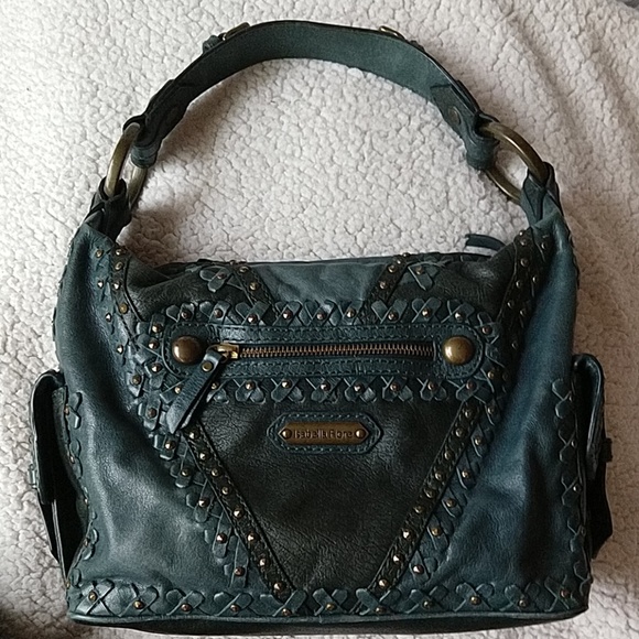 Isabella Fiore Handbags - Isabella Fiore Dark Blue Green Leather Bag
